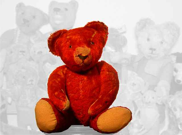 Rare  red teddy bear, early 20th 