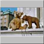Steiff teddy bear and bear on wheels